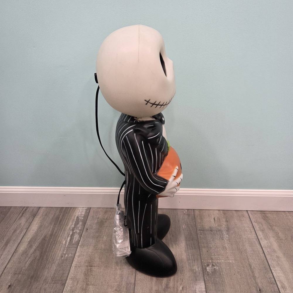 24" Nightmare Before Christmas Jack Skellington Pumpkin Blow Mold Light Up Gemmy - Picture 8 of 15